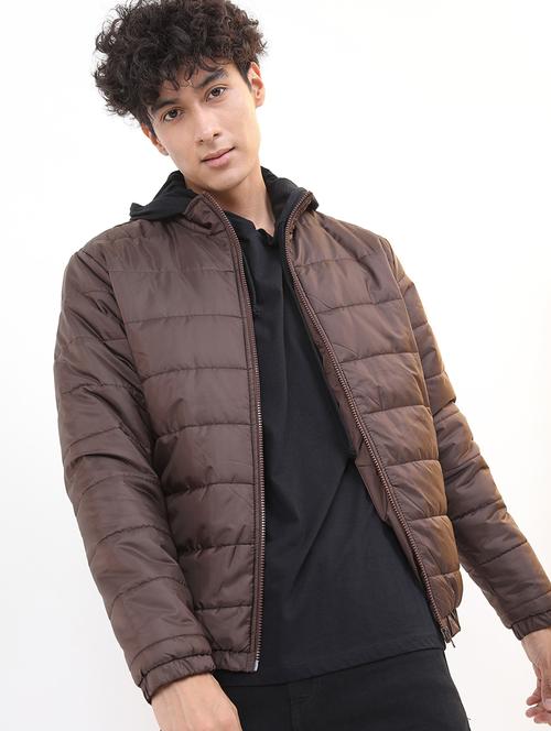 men long sleeves solid quilted jacket - 21651033 - Very Small Image - 1