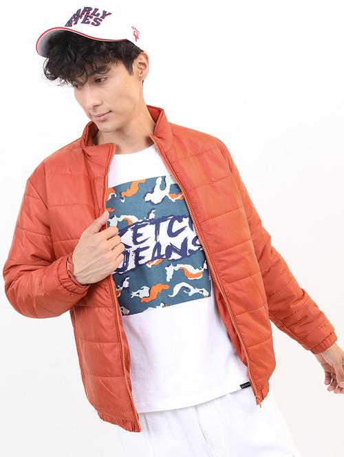 Men Long Sleeves Solid Quilted Jacket - 21651040 - Very Small Image - 1