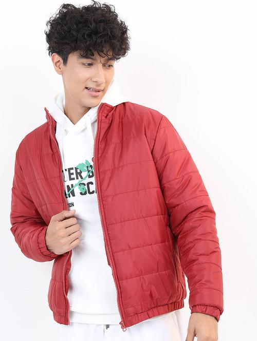 men solid long sleeve quilted jacket - 21651044 - Very Small Image - 1