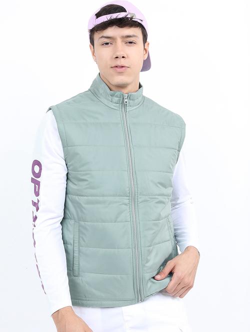 men solid sleeveless quilted jacket - 21651055 - Very Small Image - 1