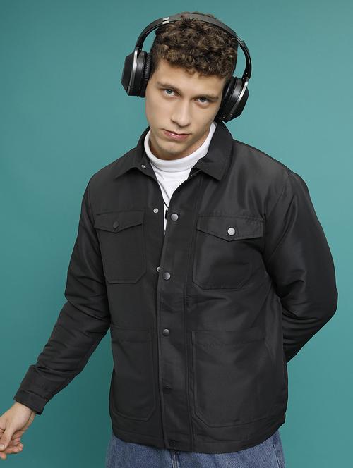 men solid long sleeve casual jacket - 21651068 - Very Small Image - 1