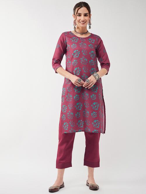 women printed kurta pant set - 21651450 - Very Small Image - 1
