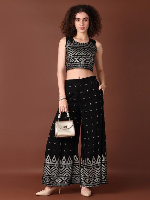 women black self design co-ord sets - 21651544 - Very Small Image - 1