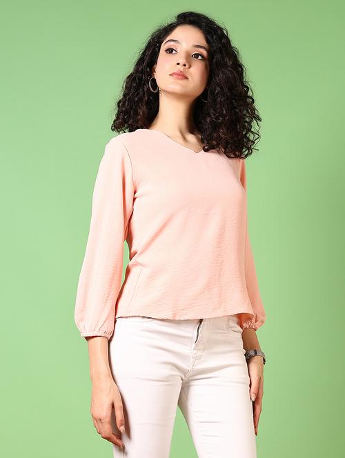 women solid long sleeves regular top - 21651627 - Very Small Image - 1