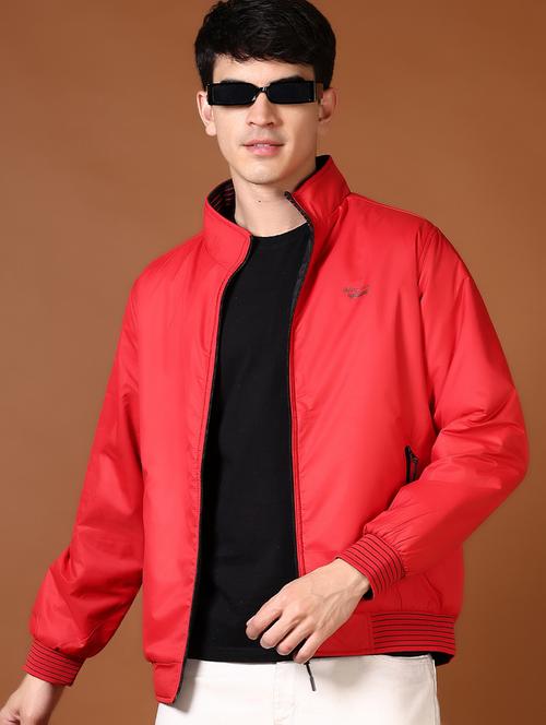 men solid long sleeve reversible bomber jacket - 21651632 - Very Small Image - 1