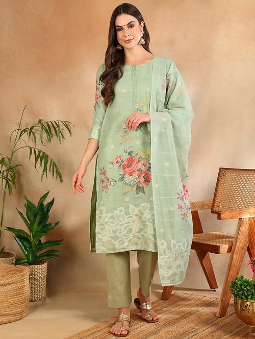 women floral printed round neck suit set - 21651772 - Very Small Image - 1