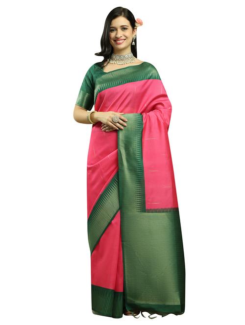women self design zari bordered saree with blouse - 21651922 - Very Small Image - 1