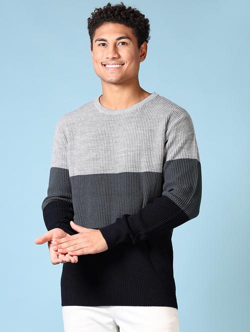 men self design long sleeve pullover - 21652734 - Very Small Image - 1