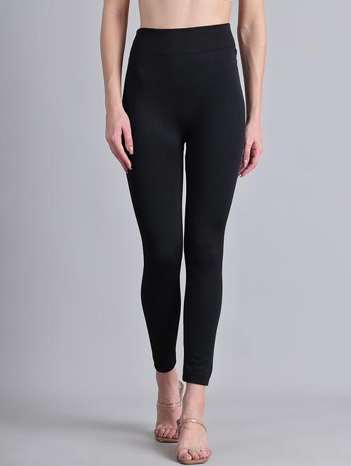 women high rise solid leggings - 21653032 - Very Small Image - 1