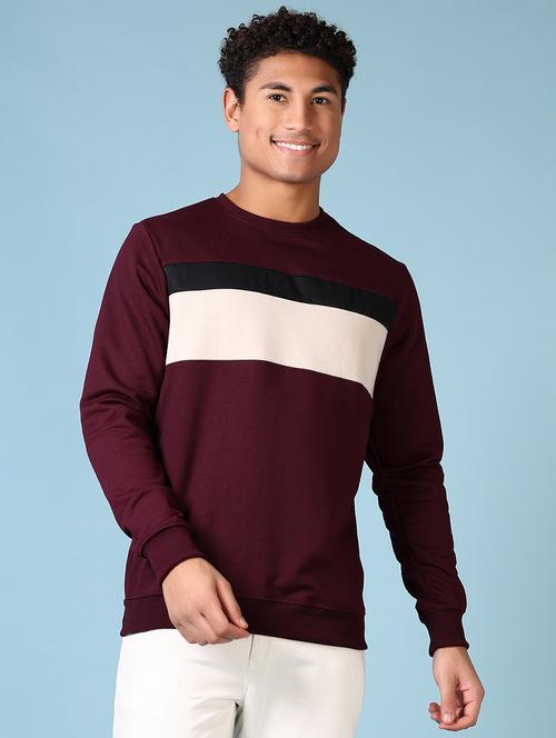 men color block long sleeve sweatshirt - 21653127 - Very Small Image - 1