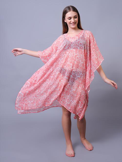 women floral printed beach wear coverups - 21653414 - Very Small Image - 1