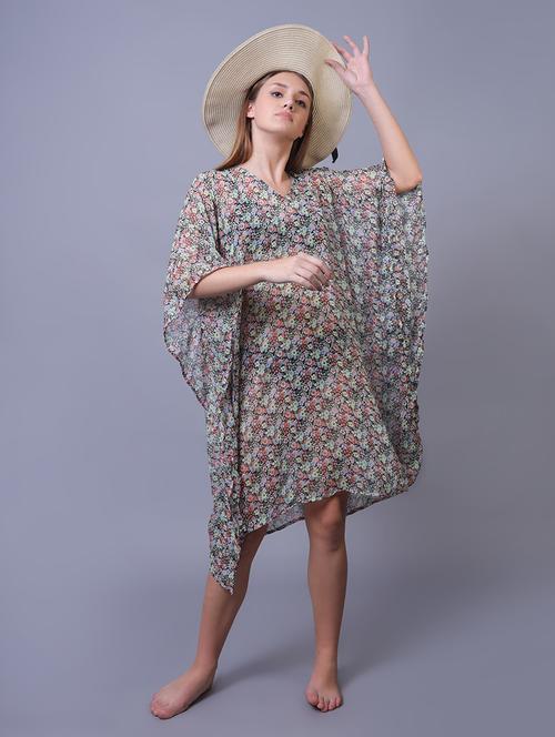 women floral printed beach wear coverups - 21653416 - Very Small Image - 1