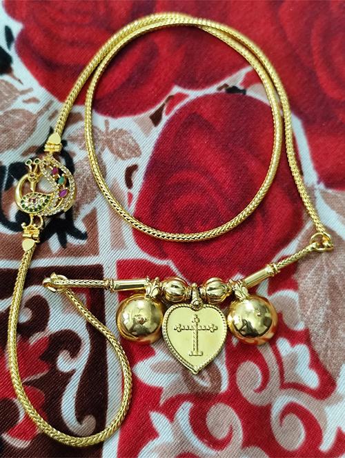 gold-plated traditional necklace for women with elegant pendant - 21654181 - Very Small Image - 1