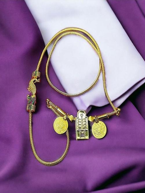 gold-plated traditional necklace for women with elegant pendant - 21654190 - Very Small Image - 1