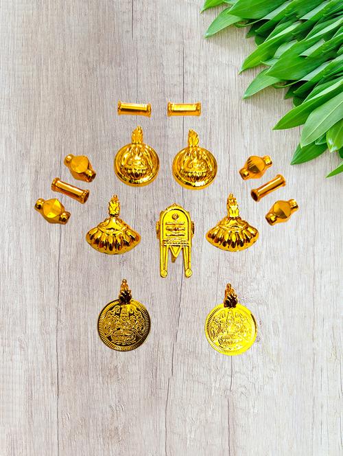 elegant gold toned pendant set for mangalsutra customization - 21657275 - Very Small Image - 1