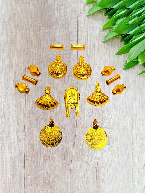 elegant gold toned pendant set for mangalsutra customization - 21657277 - Very Small Image - 1