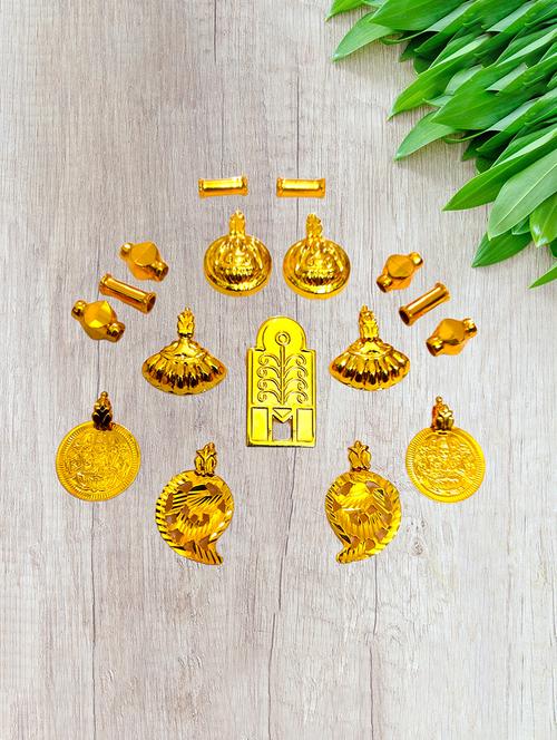 elegant gold toned pendant set for mangalsutra customization - 21657281 - Very Small Image - 1
