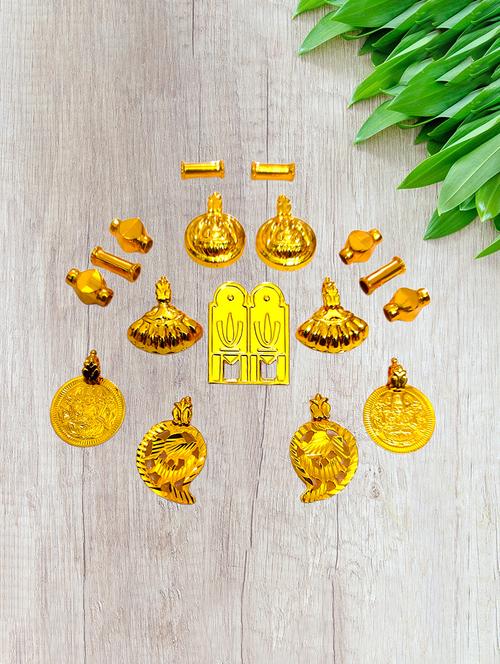 elegant gold toned pendant set for mangalsutra customization - 21657285 - Very Small Image - 1