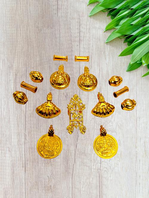 elegant gold toned pendant set for mangalsutra customization - 21657286 - Very Small Image - 1
