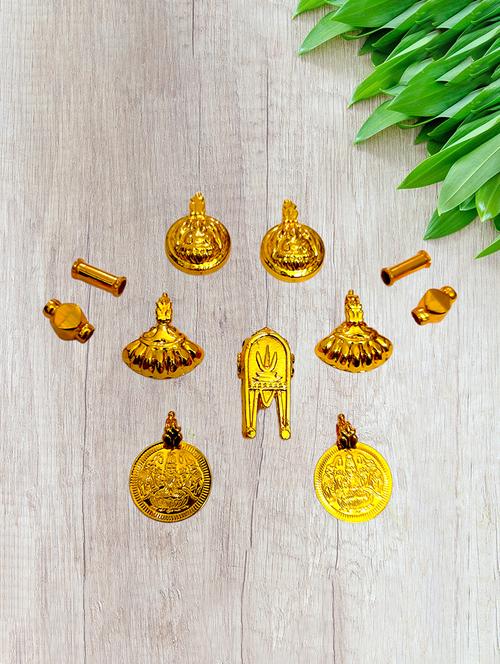 elegant gold toned pendant set for mangalsutra customization - 21657295 - Very Small Image - 1