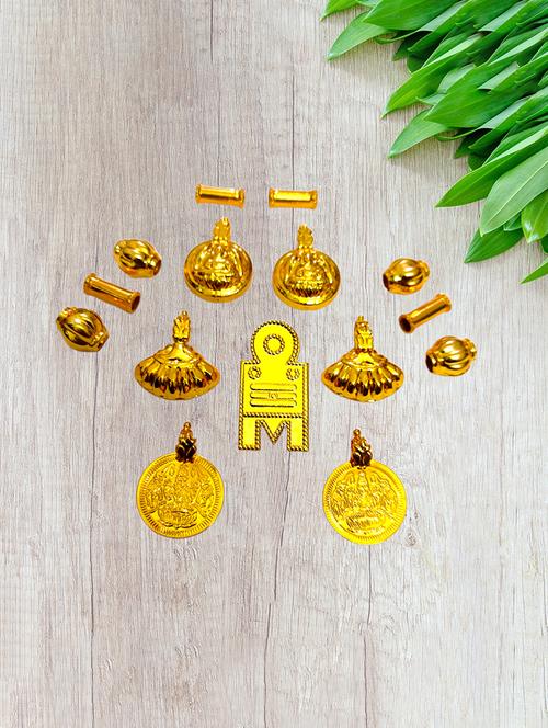 elegant gold toned pendant set for mangalsutra customization - 21657315 - Very Small Image - 1