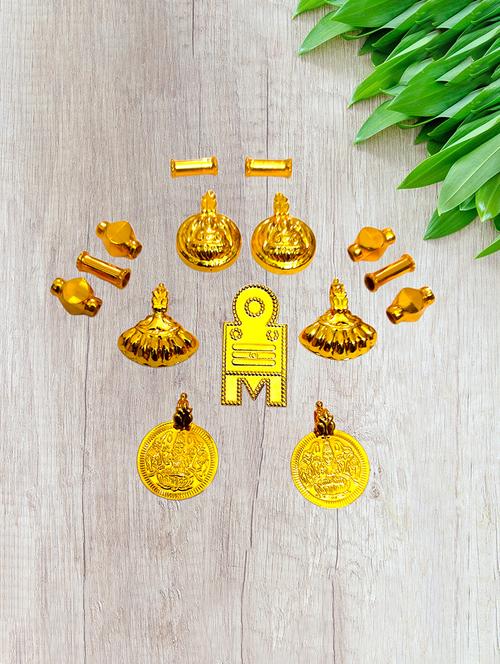 elegant gold toned pendant set for mangalsutra customization - 21657325 - Very Small Image - 1