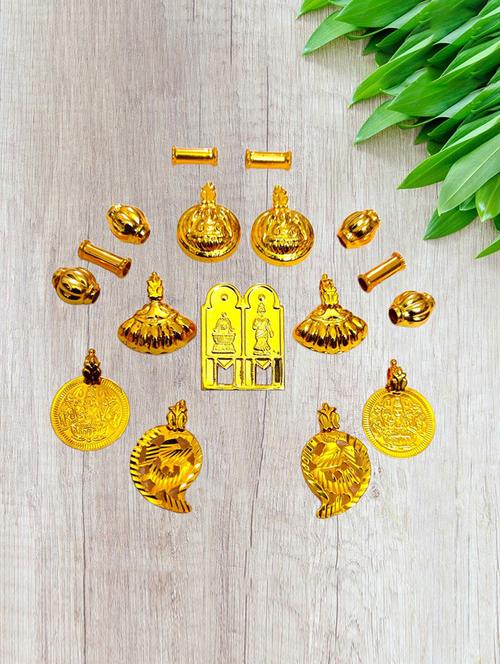 elegant gold toned pendant set for mangalsutra customization - 21657372 - Very Small Image - 1
