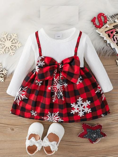 girls printed round neck frock - 21659590 - Very Small Image - 1