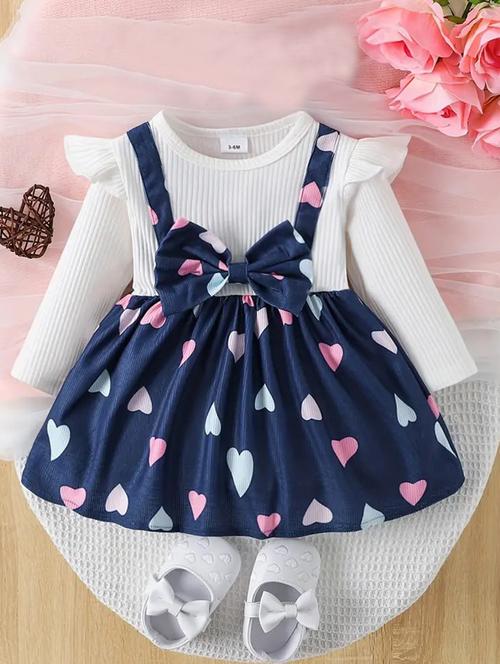 girls printed round neck frock - 21659593 - Very Small Image - 1