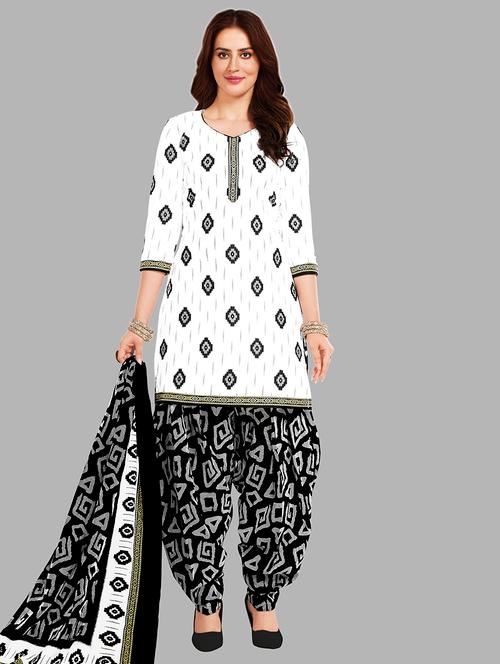 women printed cotton unstitched suit set - 21659618 - Very Small Image - 1