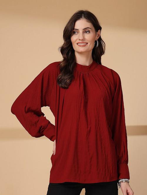 women solid long sleeve western top - 21660463 - Very Small Image - 1