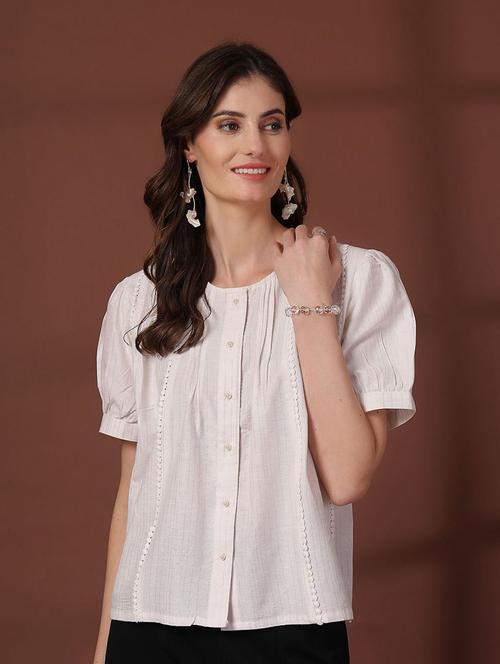 women solid round neck western top - 21660471 - Very Small Image - 1