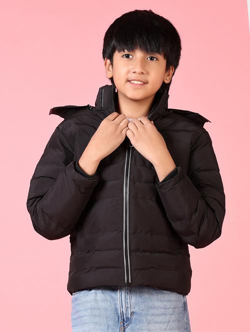 boys long sleeves solid quilted jacket - 21661080 - Very Small Image - 1