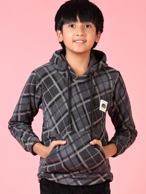 boys long sleeves checkered sweatshirt - 21661084 - Very Small Image - 1