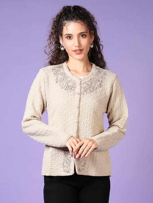 women self designed long sleeve cardigan - 21661088 - Very Small Image - 1