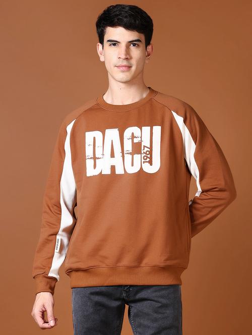 men chest print long sleeve sweatshirt - 21661115 - Very Small Image - 1