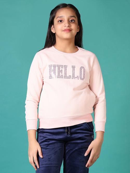 peach cotton front print sweatshirt - 21661125 - Very Small Image - 1