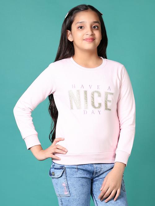 pink cotton front print sweatshirt - 21661127 - Very Small Image - 1