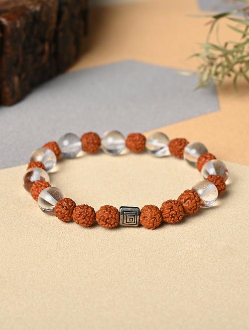 rudraksha & sphatik bracelet panchmukhi - 21661245 - Very Small Image - 1