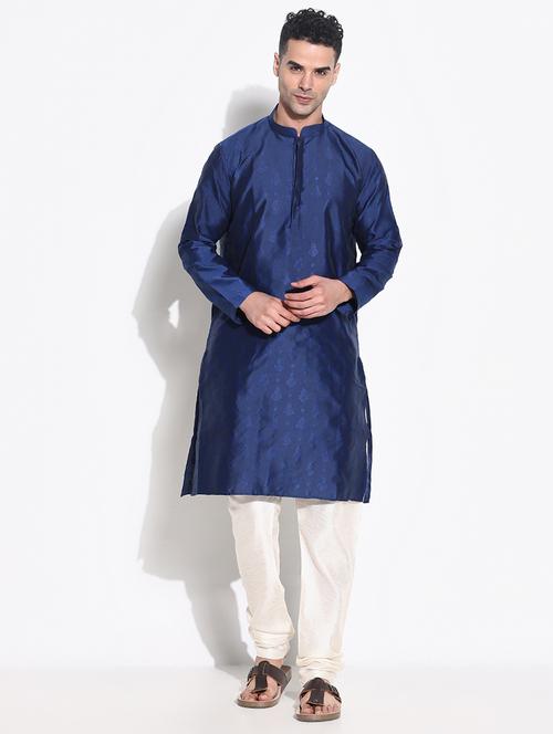 men self design kurta churidar ethnic wear set - 21661354 - Very Small Image - 1
