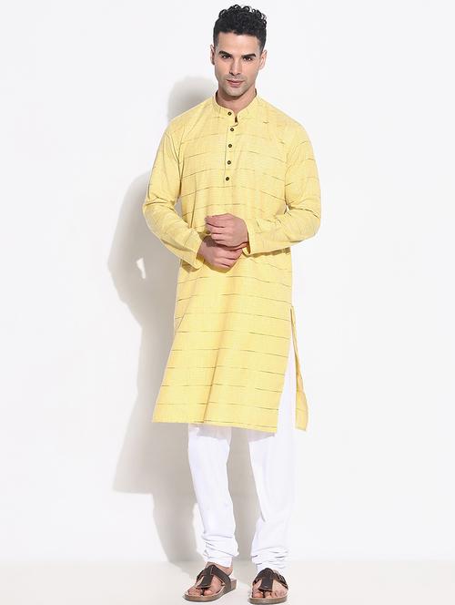 men stripes kurta churidar ethnic wear set - 21661357 - Very Small Image - 1