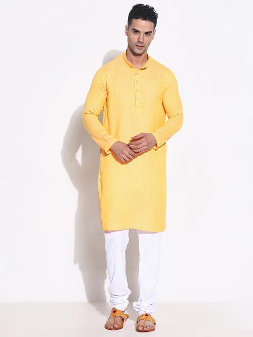 men self design kurta churidar ethnic wear set - 21661358 - Very Small Image - 1