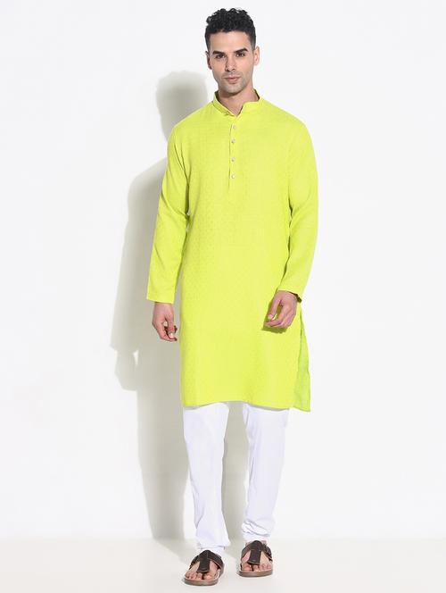 men self design kurta churidar ethnic wear set - 21661359 - Very Small Image - 1