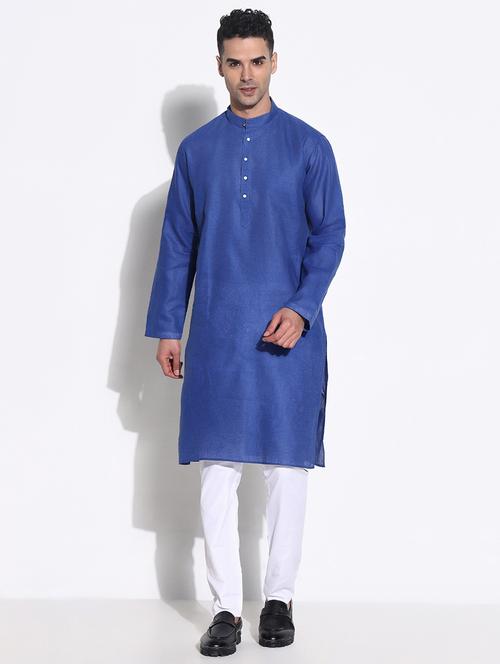 men solid kurta pyjama ethnic wear set - 21661366 - Very Small Image - 1