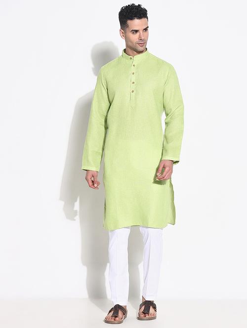 men solid kurta pyjama ethnic wear set - 21661385 - Very Small Image - 1