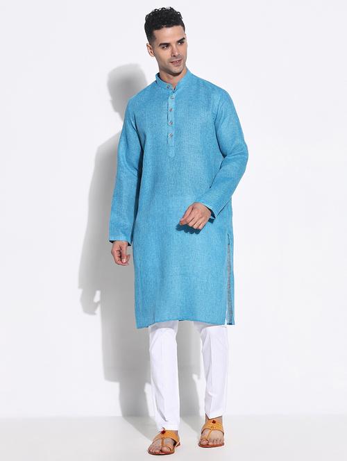 men solid kurta pyjama ethnic wear set - 21661390 - Very Small Image - 1