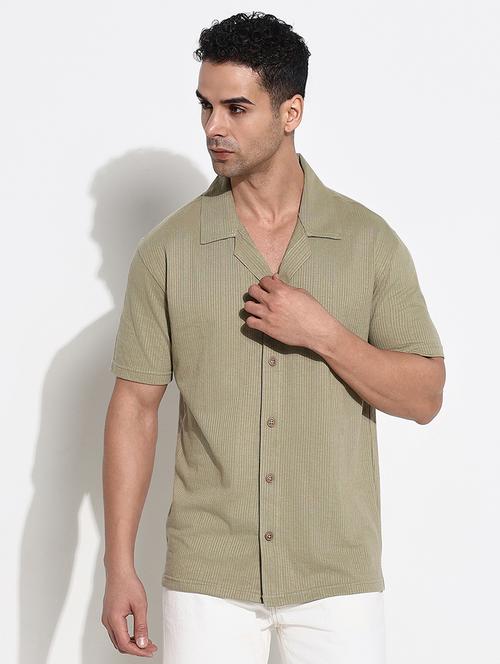men textured short sleeves loose fit shirt - 21661417 - Very Small Image - 1
