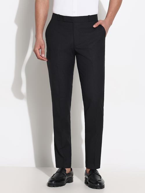 men mid rise solid flat front formal trouser - 21661430 - Very Small Image - 1