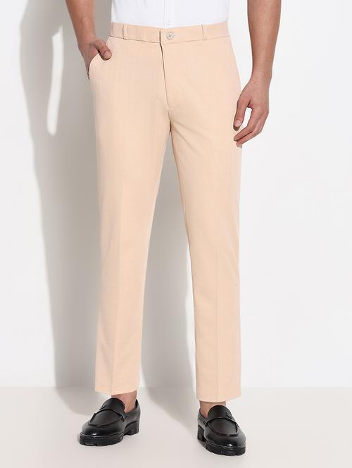 men mid rise solid flat front formal trouser - 21661445 - Very Small Image - 1