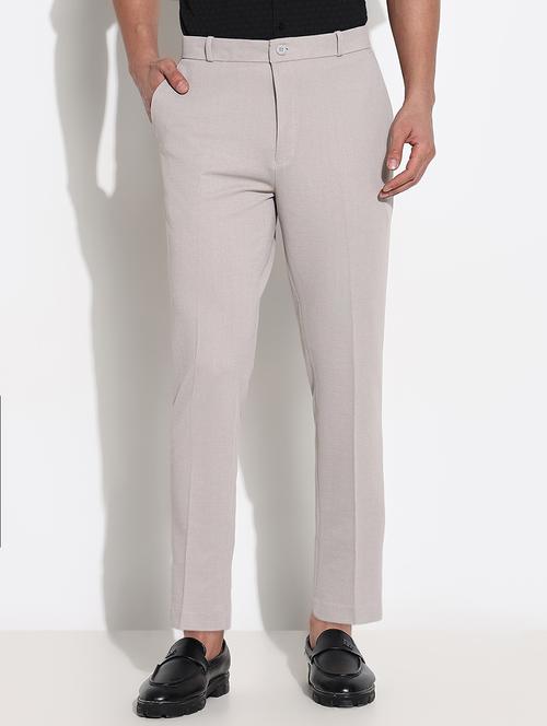 men mid rise solid flat front formal trouser - 21661446 - Very Small Image - 1